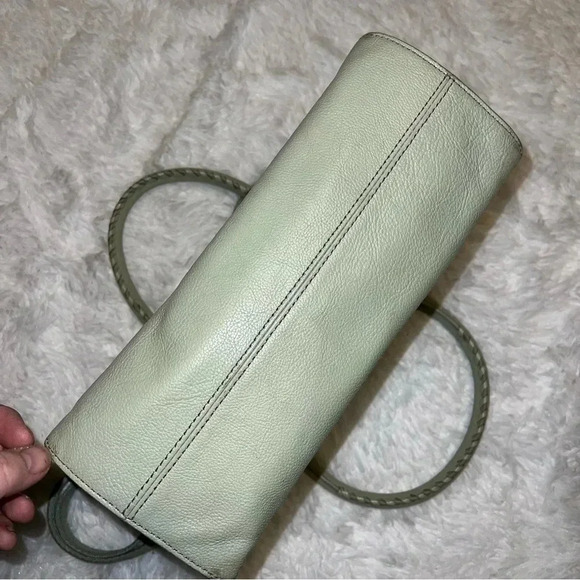 Fossil Leather Bag Trinity Satchel Light Sage Green Crossbody or Shoulder Bag - Picture 6 of 7